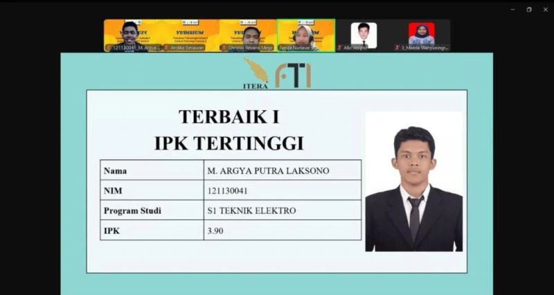 >Mengukir Prestasi dari Kampus ke Masyarakat: M. Argya Putra Laksono Putra Laksono, Mahasiswa Elektro Institut Teknologi Sumatera (ITERA) Terbaik 1 Yudisium FTI dengan Segudang Capaian