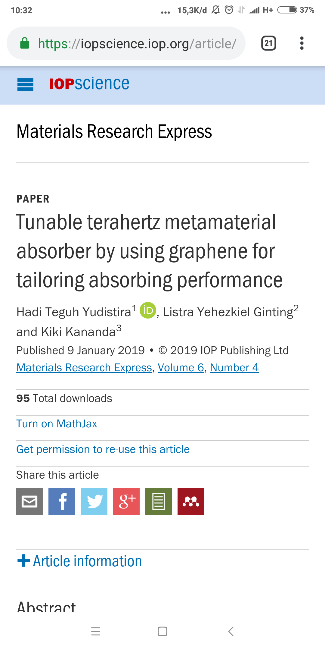 Congratulations 2 Paper Kolaborasi Dosen Teknik Elektro di Jurnal Material Research Express