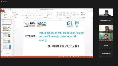 Bekerjasama dengan Pemerintah Desa Tejang Pulau Sebesi di Lampung Selatan, Dosen Prodi Teknik Elektro ITERA Gagas Desa Mandiri Energi