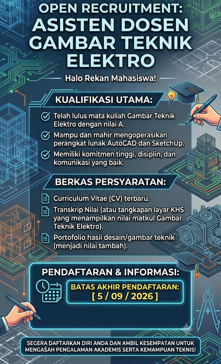 Poster Open Recruitmen Asisten Dosen Gambar Teknik Elektro